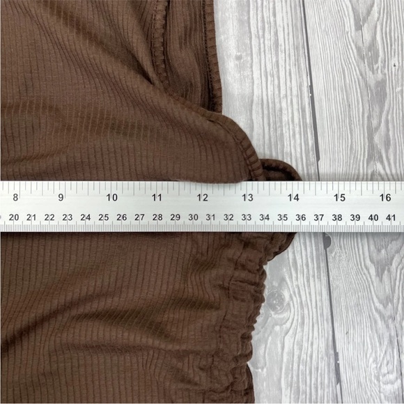 Zara Womens Top Brown UK S Sleeveless Ruched Adjustable Sides Ribbed High Neck - Picture 16 of 16